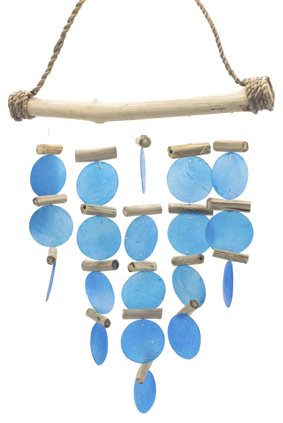 Ancient Wisdom houten windgong blauw