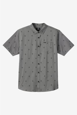 O'Neill s Light Check Geo Standard Fit Shirt in Gargoyle, Size 2XL, Elastane/Polyester