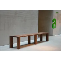 Bank Leos aus Nussbaum, modernes Design, 200 cm, natur, hochwertige Echtholz-Oberfläche
