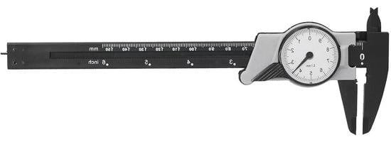 Schuifmaat Meetinstrument met Dubbele Schalen 0-150mm - Zwart Grijs