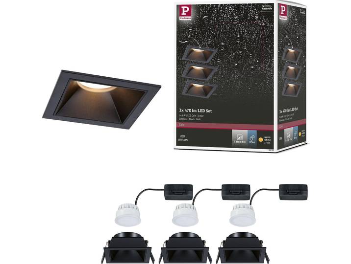 Paulmann LED à encastrer Cole\, set de 3 lampes
