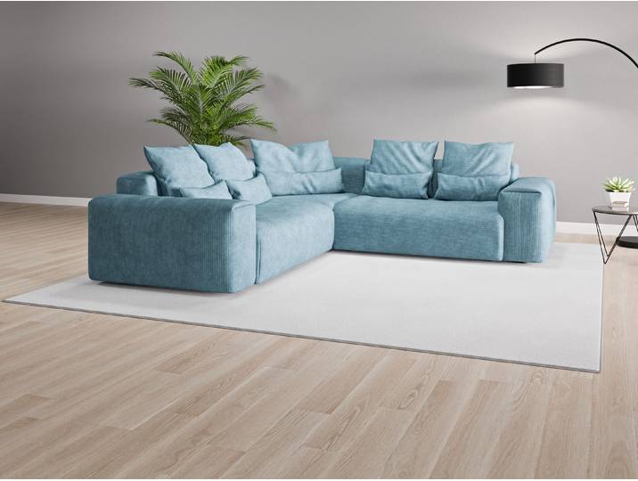 Ecksofa Denver Nr. 2 - Blau (Fernblau) - Cordstoff