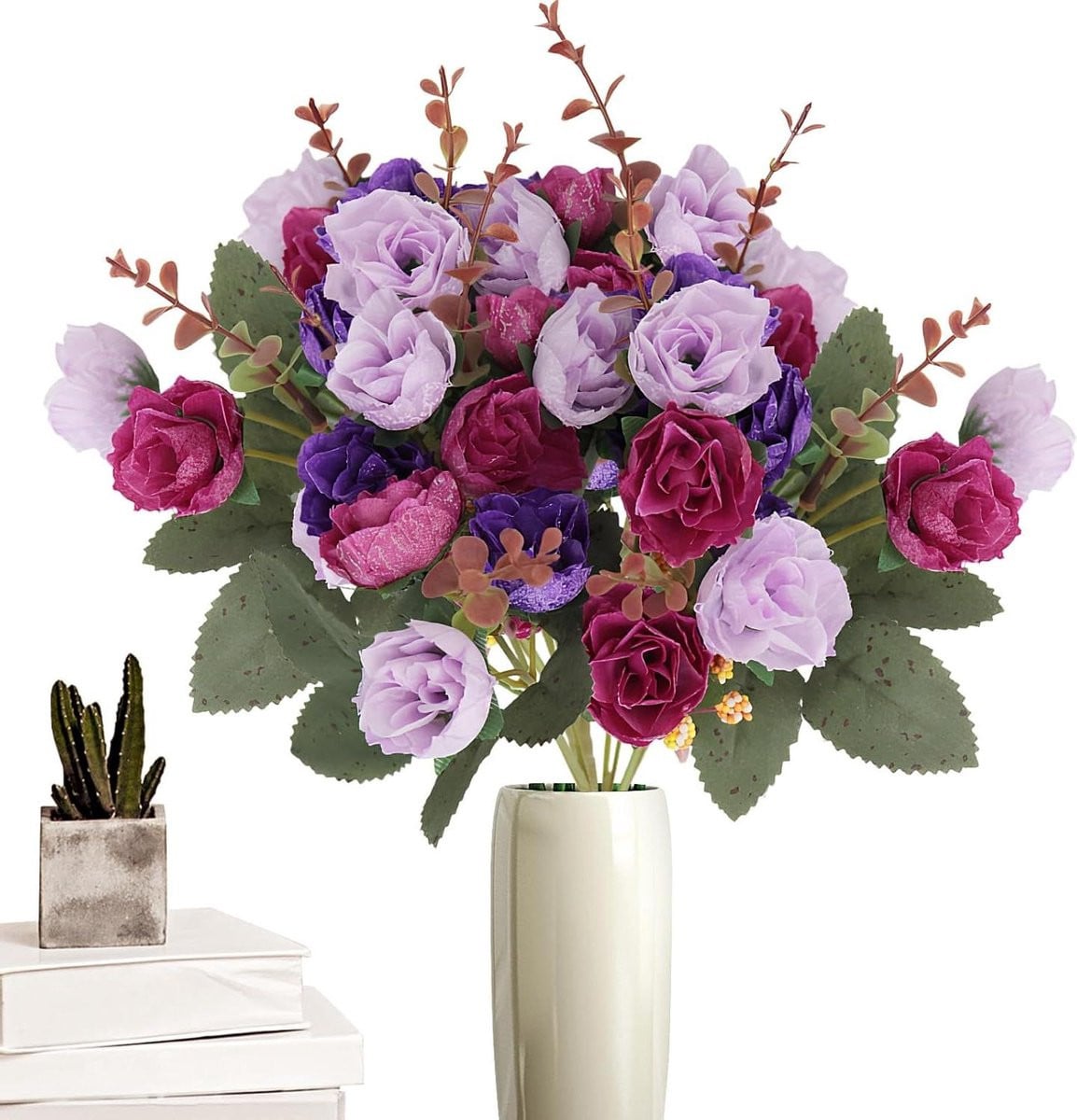 Set van 2 paarse kunstbloemen boeketten voor decoratie