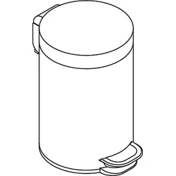 Hewi Abfallbehälter 950.05.30501 d= 170x265x230mm, 3 l, matt schwarz beschichtet