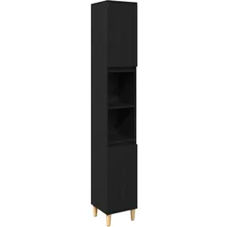 vidaXL Badezimmermöbel Set 3 pcs Schwarz 60 x 30 x 60 cm Holzwerkstoff