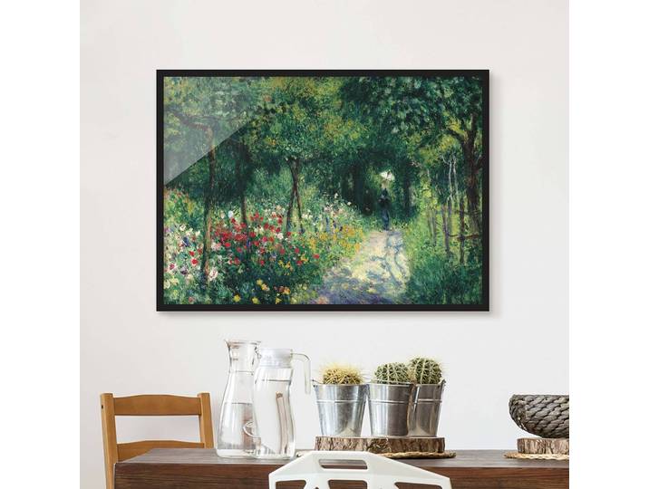 Bild Auguste Renoir Frauen im Garten I Papier Rahmen: Echtholz, furniert: Kiefer Grün 100 x 70cm