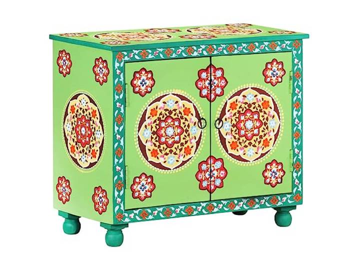 vidaXL Sideboard Handbemalt Mehrfarbig 70x35x60 cm Mango Massivholz