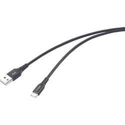 Renkforce USB-Kabel USB 2.0 USB-A Stecker, USB-C® Stecker 1.00 m Schwarz hochflexibel, Extrem robuste Geflechtschirmung, beidseitig verwendbarer Stecker RF-6872332