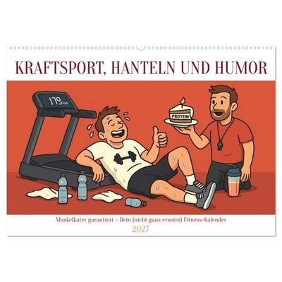 Kraftsport, Hanteln und Humor (Wandkalender 2027 DIN A2 quer), CALVENDO Monatskalender