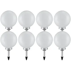 Solarleuchte Kugel Garten Kugelleuchte Solar LED Gartendeko Solarkugel für Außen 20 cm, Leuchtdauer ca. 6-8 Stunden, H 62 cm, 8er Set