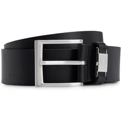 BOSS Herren Gürtel - Connio, Echtleder, Dornschließe, gebürstetes Metall Schwarz / 95 cm