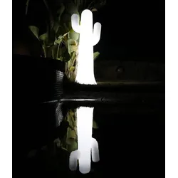 New Garden Stehlampe PANCHO LED-Kaktus weiß 230 Volt 140cm Innen & Außen IP65 kaltes Tageslichtweiss