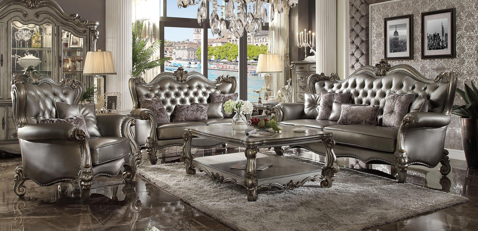 Luxus Möbel Modern Sofagarnituur Set met Salontafel 4-delig