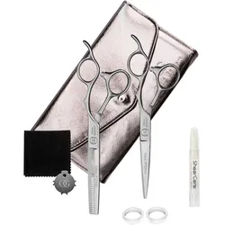 Olivia Garden Scheren SilkCut PRO Matt Silver Set HS 5,75 u. MS 6,0 Zoll- S-1198