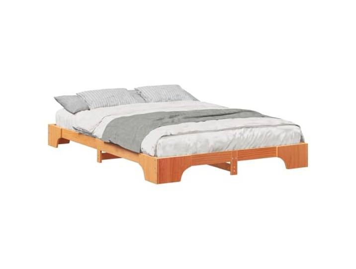 vidaXL Bettrahmen Braun 140 x 220 cm Massives Kiefernholz