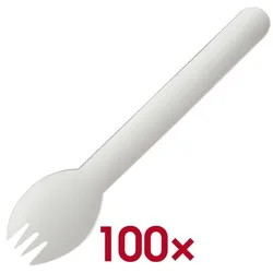 Papstar 100 Göffel Papier weiß - 16 cm weiß