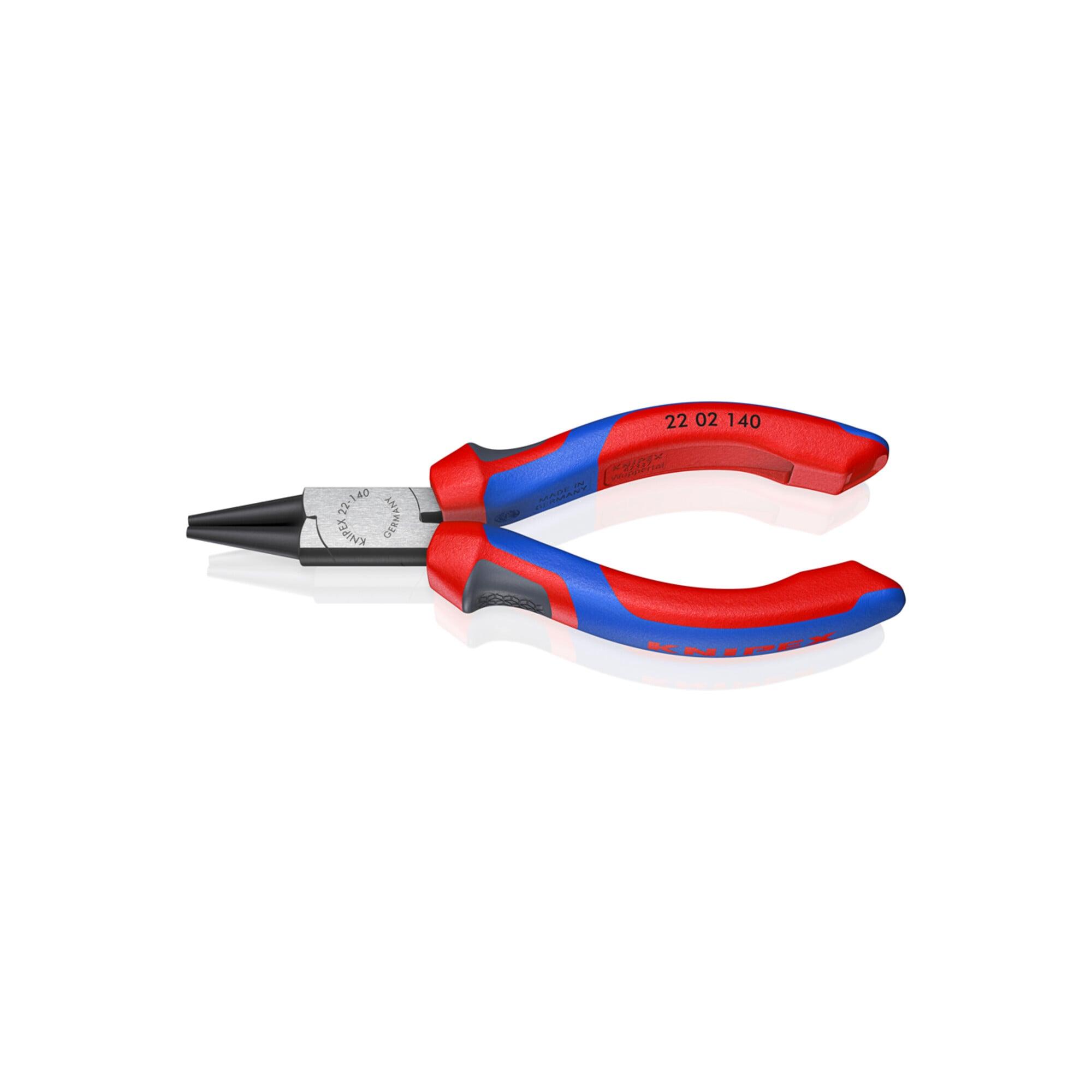 KNIPEX 22 02 140 Rundzange mit Comfort-Griffen schwarz atramentiert 140 mm)