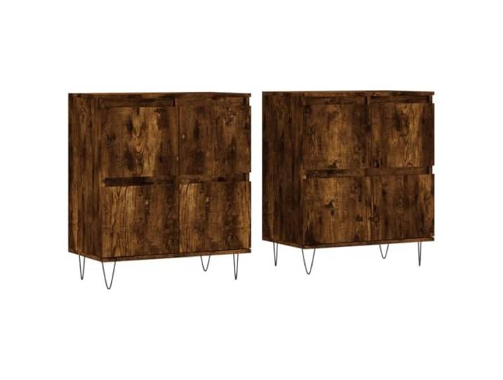 GHVBNMF Sideboard 2 Stk. Räuchereiche Holzwerkstoff Kommode 120x35x70 cm Zweiteiliges Kommoden-Set in Räuchereiche-Optik mit stabilen Metallbeinen für stilvollen Stauraum im Wohnzimmer.