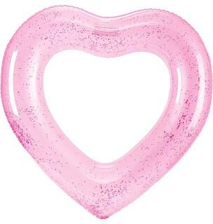LightInthebox Heart-Shaped Swimming Ring With Sequins, Adult Thickened Swimming Ring Float Bed, Available In Sizes 35.43 Inches / 47.24 Inches