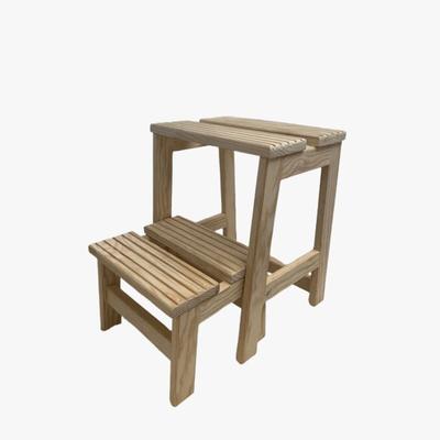 MUEBLEAR - Trittleiterhocker mit 2 Stufen, unbehandelt