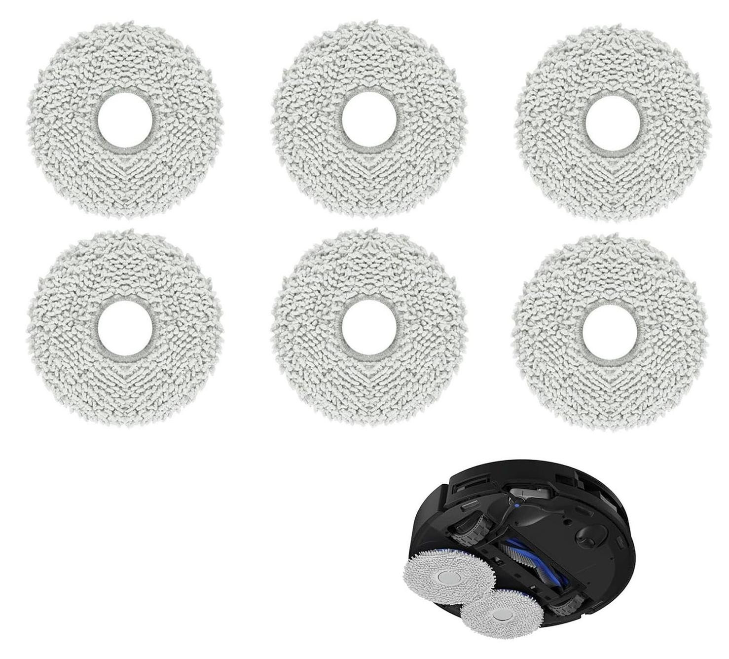 6 wasbare microvezel schoonmaakpads voor Dripio robotstofzuigers