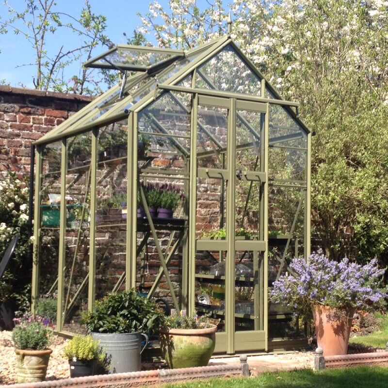 Elite Greenhouses Elite Streamline 5x6 Greenhouse - Silver Plain Aluminium Finish