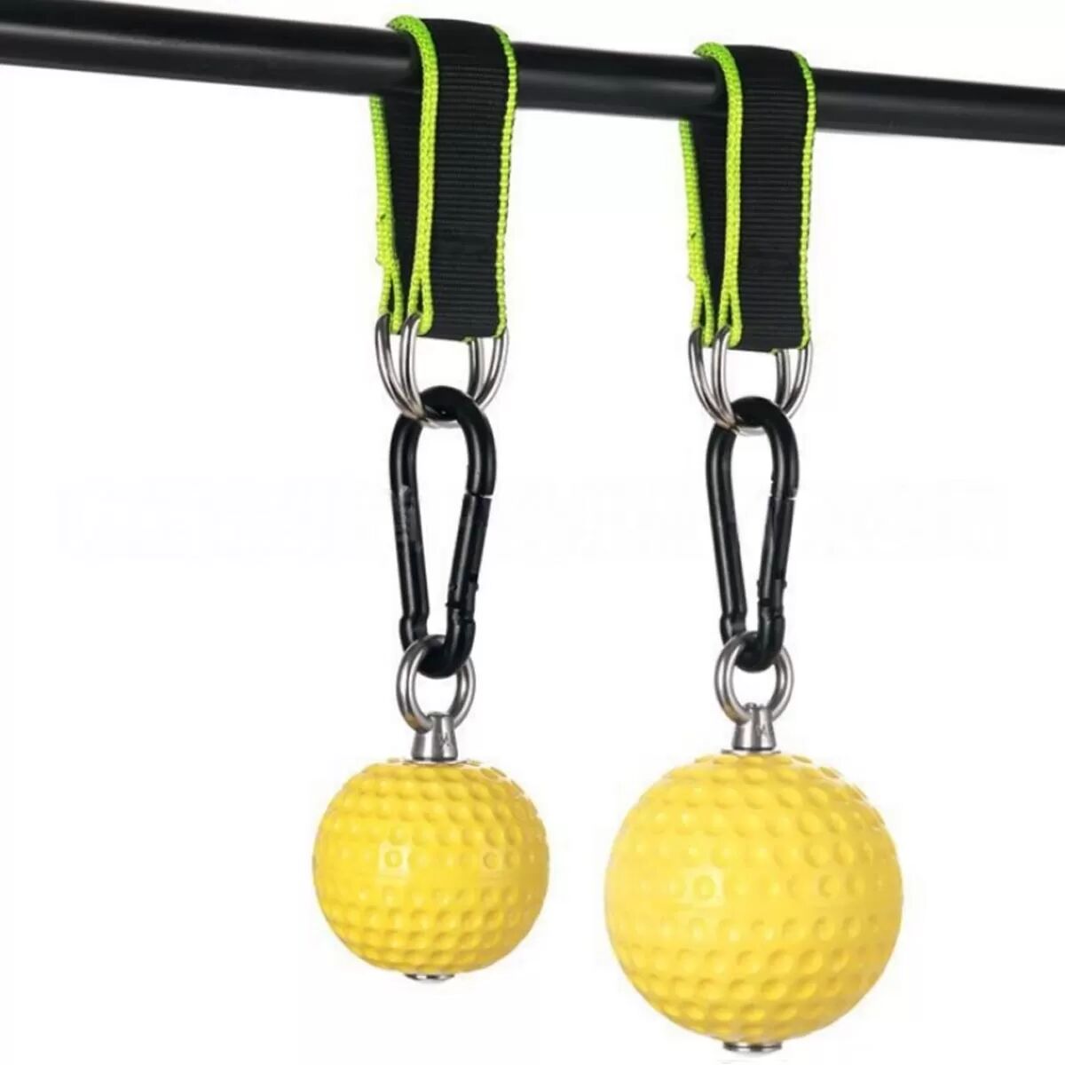 INF Ballon de préhension pour tractions (Diamètre 7.2cm) - Entraîneur suspendu en PU jaune pour force des doigts, du poignet et