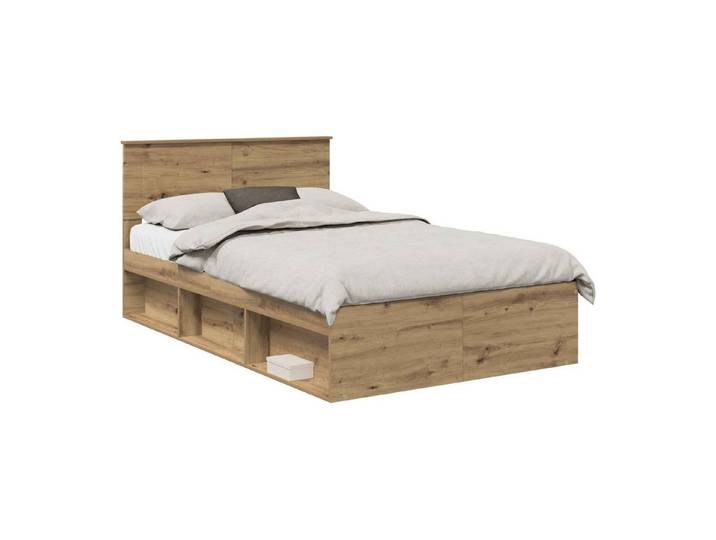 vidaXL Bett Bettrahmen Kunsthandwerk Eiche 120 x 200 cm Holzwerkstoff (1-tlg)