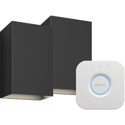 Philips, Wandleuchte, Hue White&Col. Amb. Resonate Wandleu sw 2erSet + Bridge