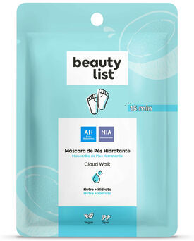Beauty List Máscara de Pés Hidratante Ácido Hialurónico 1 par