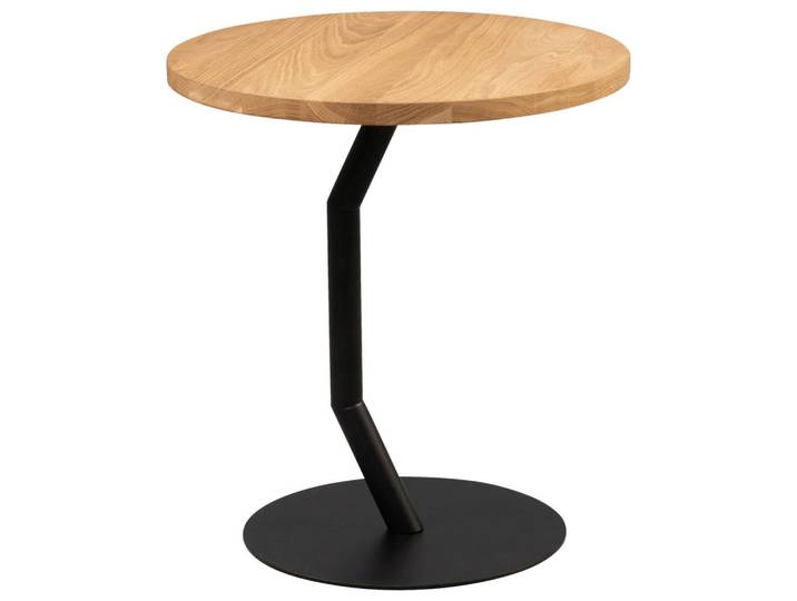 Beistelltisch, Schwarz, Wildeiche, Holz, Metall, Wildeiche, rund, eckig, rund, 45x50x45 cm, einfacher Aufbau, Wohnzimmer, Wohnzimmertische, Beistelltische, Beistelltische Metall