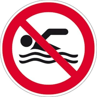 Schild Schwimmen verboten ISO 20712-1, Alu, Ø 400 mm