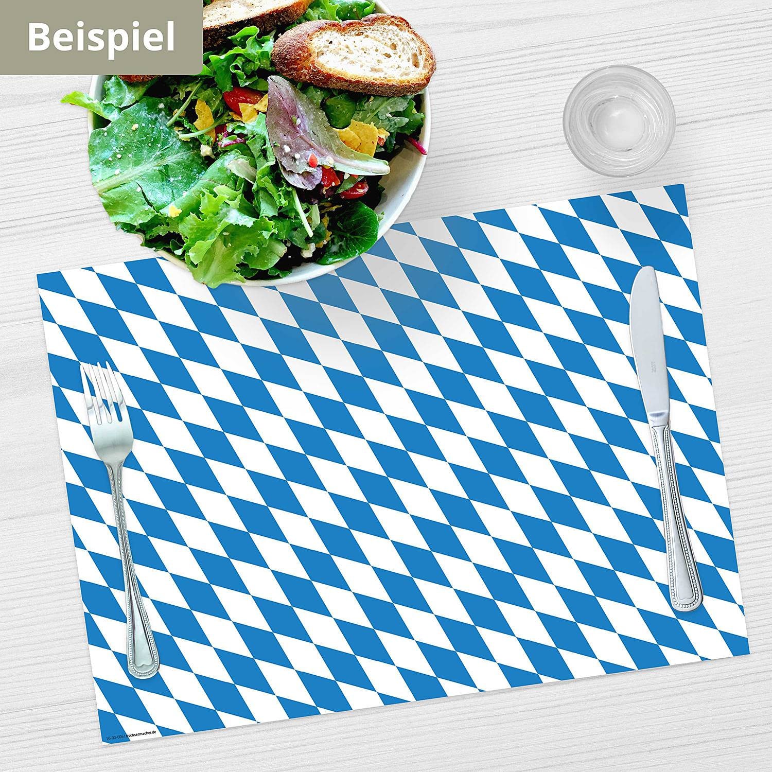 home24 Placemats Beieren Vlag set van 12, Meerdere kleuren, B: 44 cm, D: 32 cm