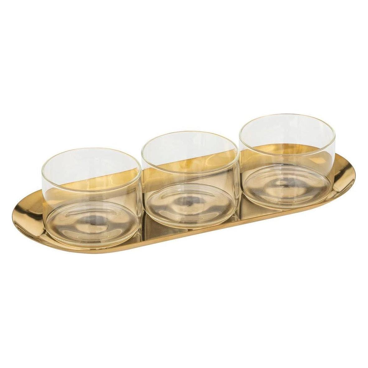 Secret de Gourmet Szklane miseczki na przekąski na talerzyku AUTOMNE (4x) (53046999)