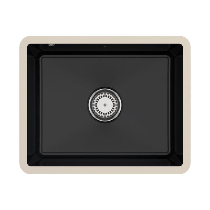 Villeroy und Boch Unterbauspüle 331001S5 mit Ablaufgarnitur und Handbetätigung, Ebony