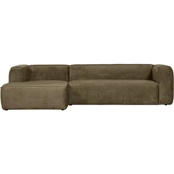 Ecksofa Bean aus Struktursamt, modernes Design, links, dunkelgrün Moss, 3–4 Sitzplätze