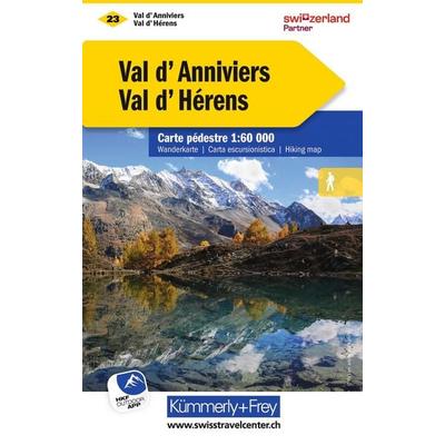 Kümmerly+Frey Wanderkarte 23 Val d'Anniviers; Val d'Hérens 1:60.000, Sonstige von , Kümmerly+Frey, 978-3-259-02223-8