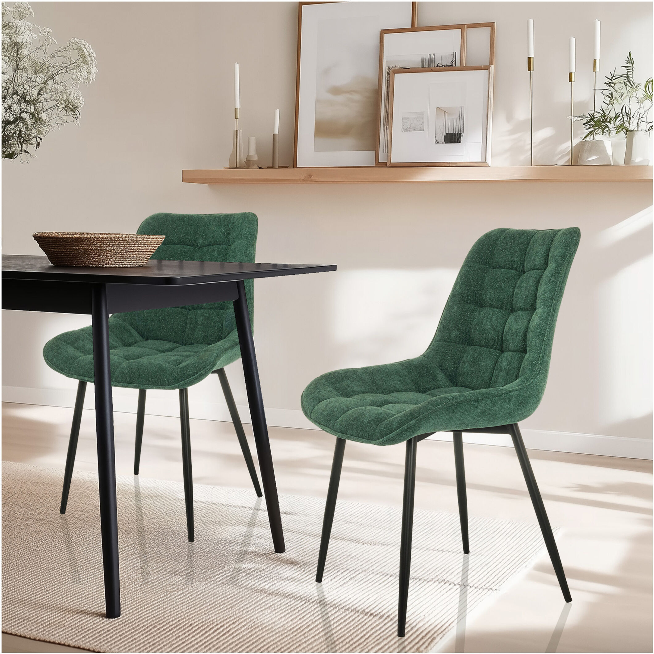 HJH LIVING Dining Stuhl / Polsterstuhl ELARIS Stoff   Petrol