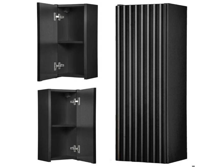Armoire murale de salle de bain Newport 20 x 57 x 19 cm noir