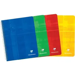 Clairefontaine Collegeblock DIN A5+ Liniert Spiralbindung Pappe Blau Nicht perforiert 180 Seiten