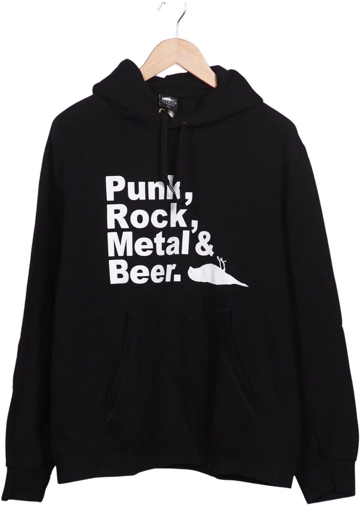 Atticus Herren Kapuzenpullover, Schwarz, Gr. XL, Synthetik / Baumwolle - Second Hand