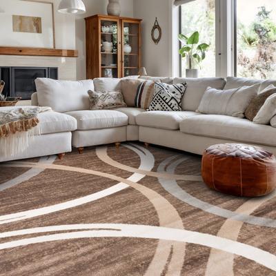 World Rug Gallery Contemporary Abstract Circles Design Area Rug