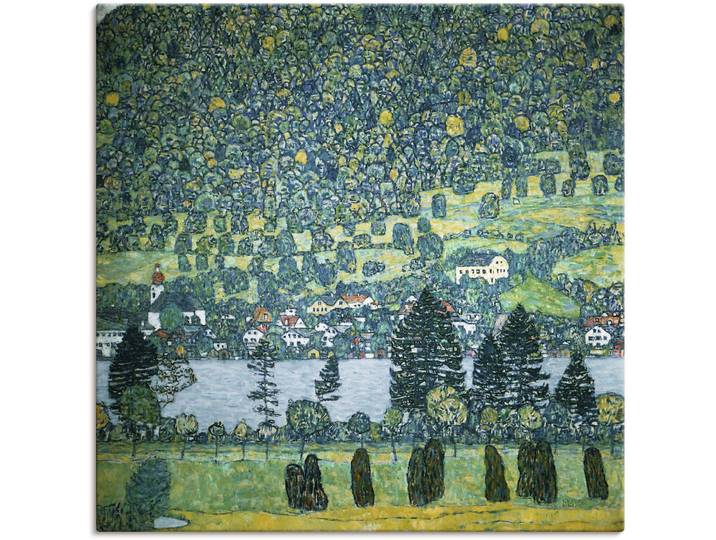 Leinwandbild ARTLAND Waldabhang in Unterach am Attersee , grün (farbe bild(er): grün), B:40cm H:40cm, Bilder, Leinwandbild, auf Holzrahmen gespannt