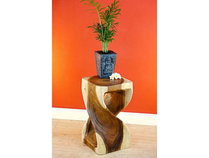 Kinaree Beistelltisch Suar Holz Beistelltisch TWIST, Naturprodukt, Farbauswahl, Akazie Massivholz, Unikate