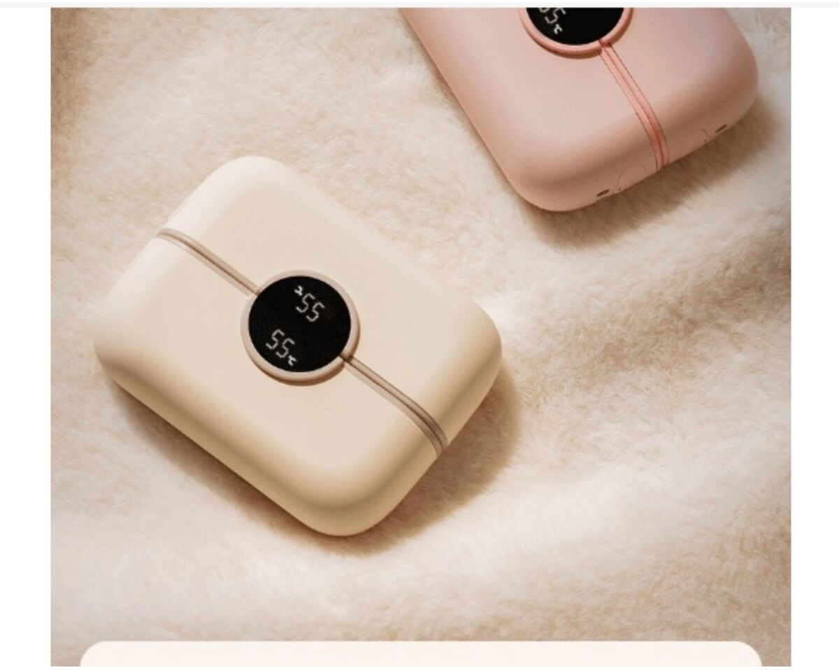 INF Magnetischer 2-in-1-Mini-Handwärmer mit 3-Sekunden-Aufheizung, 4 Temperaturstufen und 6000-mAh-Powerbank Weiß