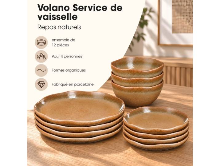 Service de table gris porcelaine h29xl29xl30cm