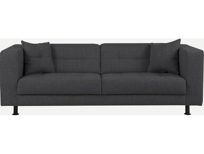 3-Sitzer HOME AFFAIRE Bengo , grau (anthrazit), B:202cm H:68cm T:88cm, Sofas, 3-Sitzer, mit Steppung im Sitz- und Rückenbereich, incl. Zierkissen