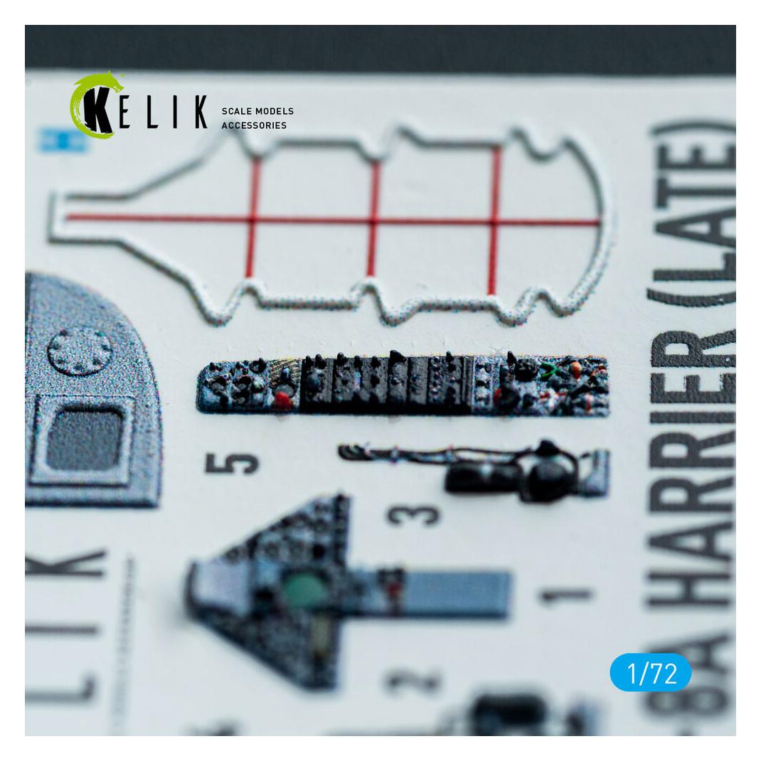 Kelik AV-8A Harrier (late) - interior 3D decals for Italeri kit (K72225)