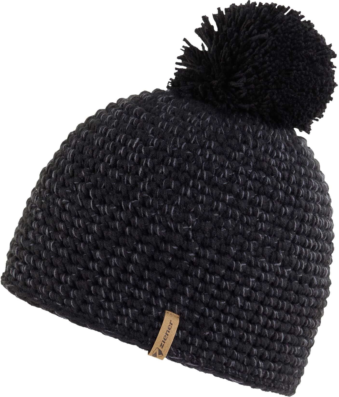 Strickmütze ZIENER "INTERCONTINENTAL-Z UNISEX", schwarz (schwarz.ombre), Materialmix, Mützen Strickmütze, warm, mit weichem Fleecefutter