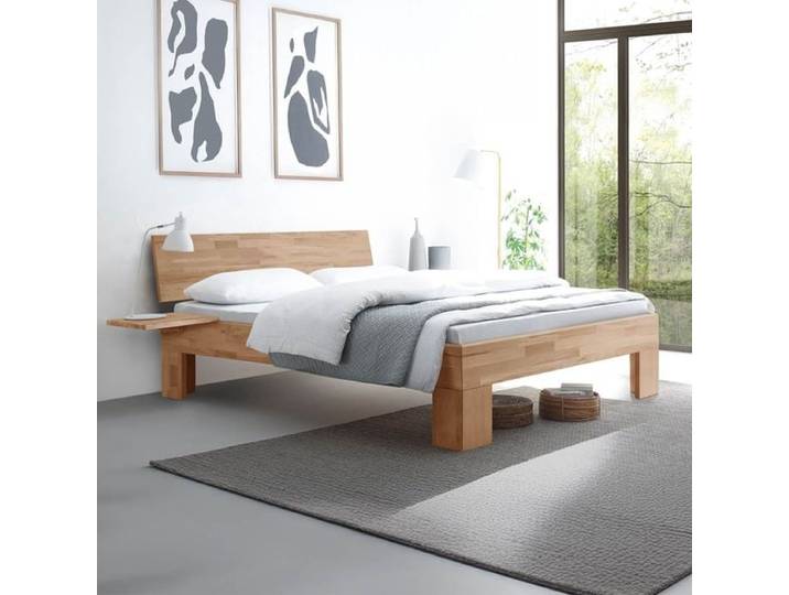 Bett Nevada Buche Massivholz 200x200cm Kernbuche modern